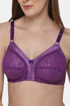 Intimacy Double Layered Non Wired Full Coverage Lace Bra - Dark Purple — thumbnail 6